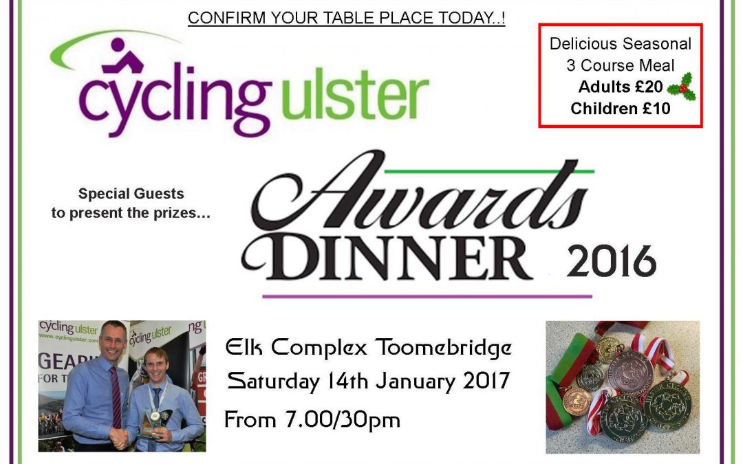 Cycling Ulster Awards Dinner – CLOSED.